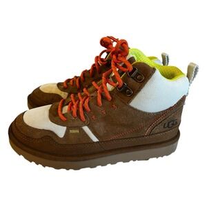 WOMENS 6.5 CHESTNUT UGG HIGHLAND HI HERITAGE SUEDE SNEAKERS BOOTS